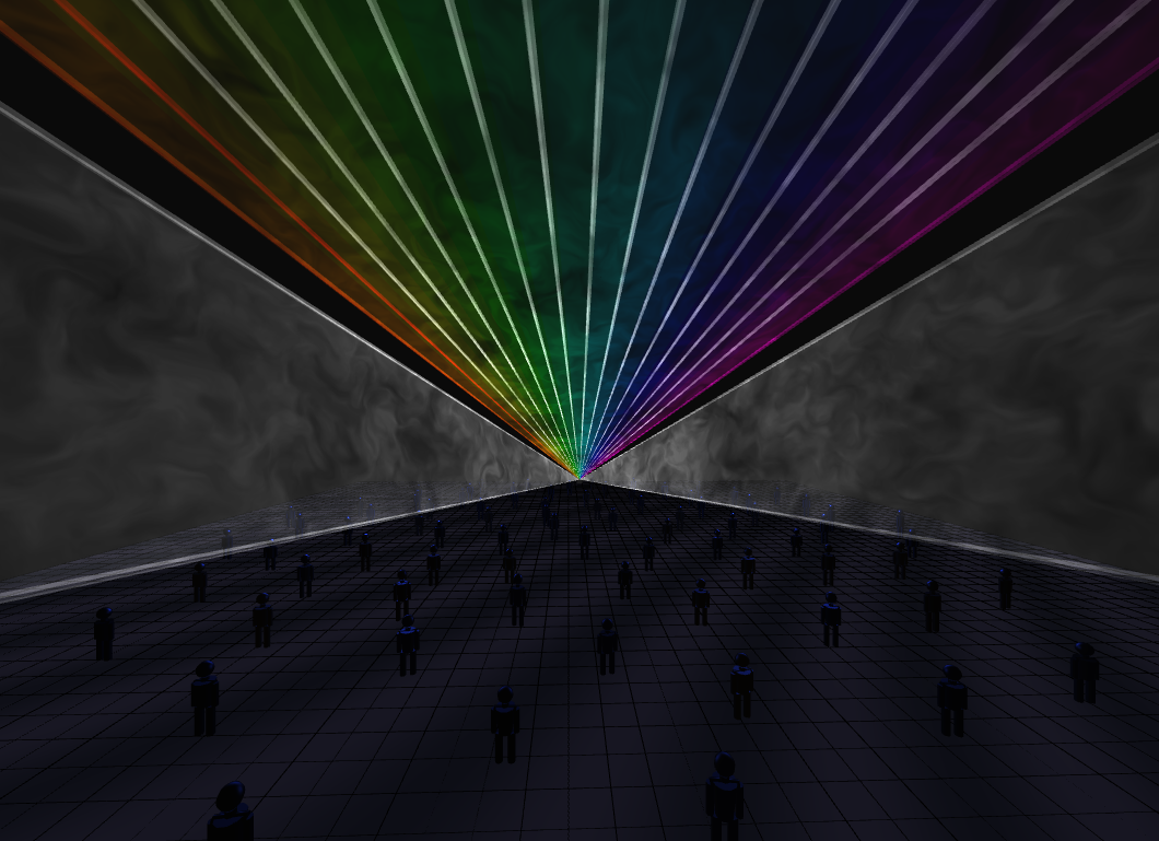 Real-time volumetric fog rendering visualization for laser show systems - microsecond latency 3D graphics